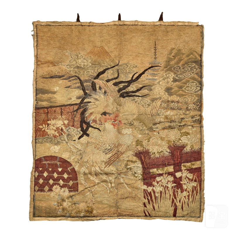 明治時代 綉屏三件 | THREE EMBROIDERED TEXTILE PANELS - 图7